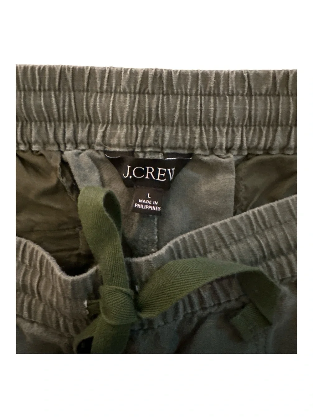 J. Crew Olive Drawstring Linen-Blend Athletic Shorts